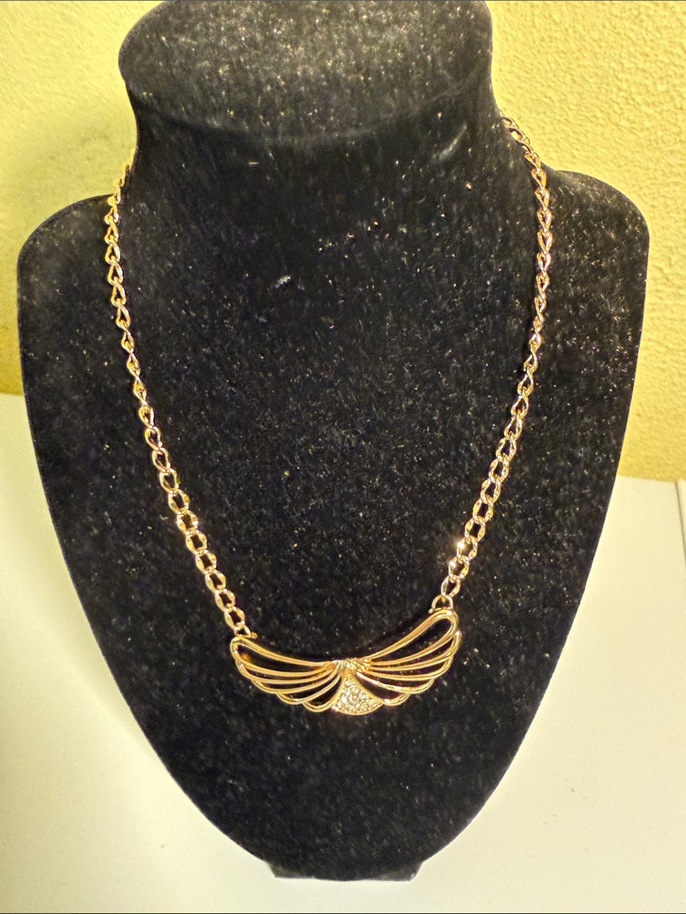Avon Gold-Tone Winged Pendant Necklace and Earrings Set - Picture 8 of 10